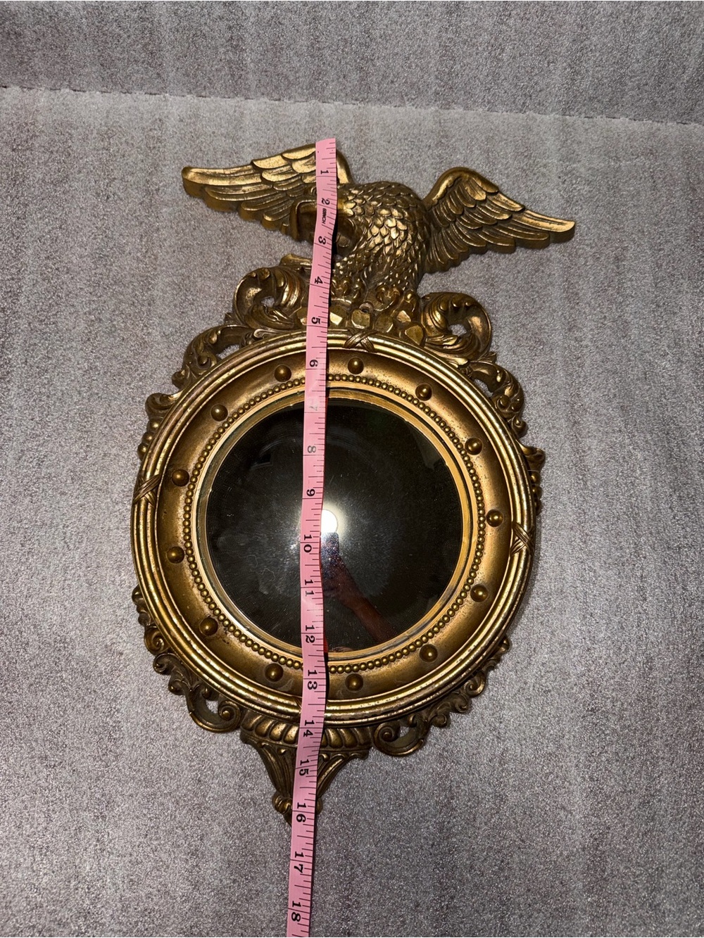 Vintage Syroco Gold American Eagle Convex Mirror - Picture 11 of 12